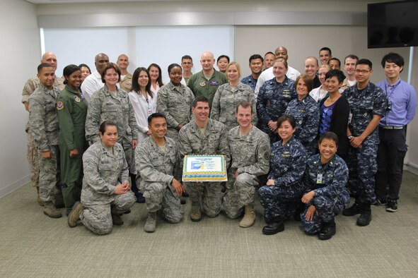 The first ever pediatric critical care training class at the United States Hospital Okinawa, Japan, prepares to celebrate the end of their course. (Courtesy photo)
