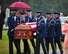 Capt. Robert Turnbull Sr.’s remains are carried by members of the Tyndall base Honor Guard during his funeral July 19. Trunbull was one of 52 service members lost during a C-124 Globemaster crash in Alaska. (U.S. Air Force photo by Airman 1st Class Dustin Mullen)