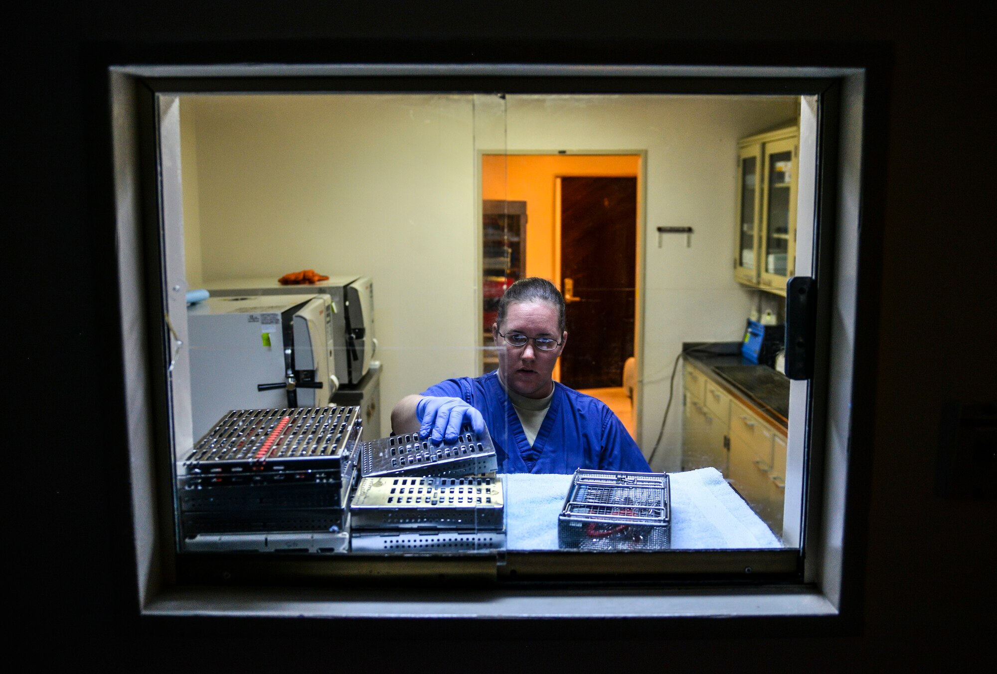 Staff Sgt. Ashley Billups, 39th Medical Group dental assistant, cleans dental tools July 22, 2014, Incirlik Air Base, Turkey.  The 39th MDG dental clinic provides care to more than 2000 U.S. military personnel and foreign nationals. (U.S. Air Force photo by Senior Airman Nicole Sikorski/Released)
