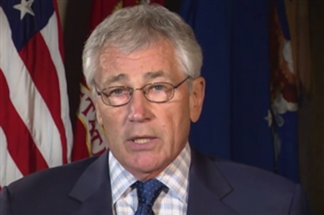 Defense Secretary Chuck Hagel reminded service members and military families about the importance of voting and the resources available to them in a video message, July 23, 2014. “On Nov. 4, Americans at home and abroad will once again exercise democracy’s most important responsibility – the right to vote,” Hagel said. “No matter where you are in the world or no matter whom you vote for, this is your opportunity to make your voice heard.” 