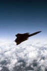 A SR-71 Blackbird climbs skyward. The aircraft was designed to operate at high speeds and altitudes to avoid threats. (Courtesy photo)