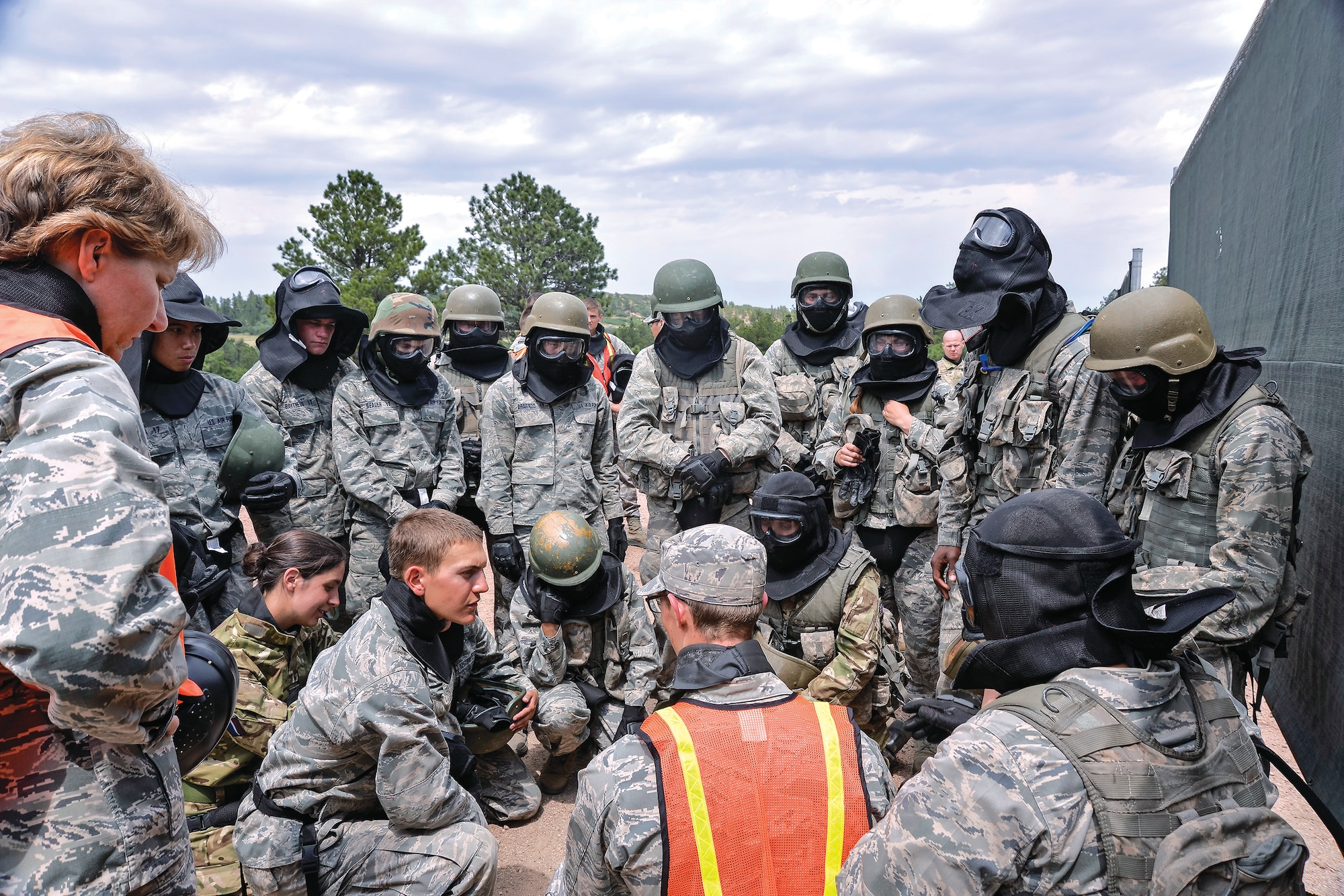 Academy cadets take part in the improved Expeditionary Survival and Evasion Training in Jacks Valley here. Roughly 1,000 sophmores have participated in combat scenarios across the Academy since May to prepare for deployments. (U.S. Air Force photo/Liz Copan)