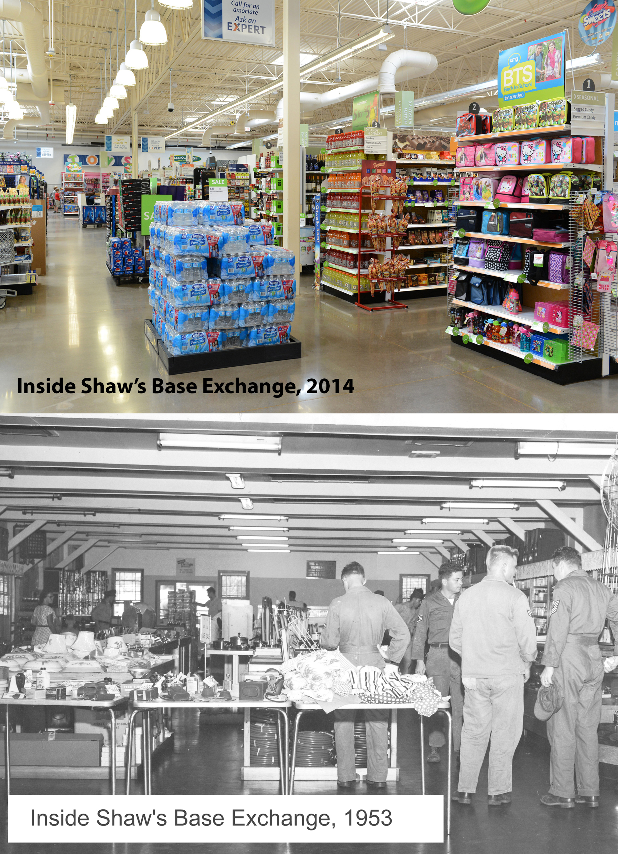 Inside Shaw s Base Exchange then and now