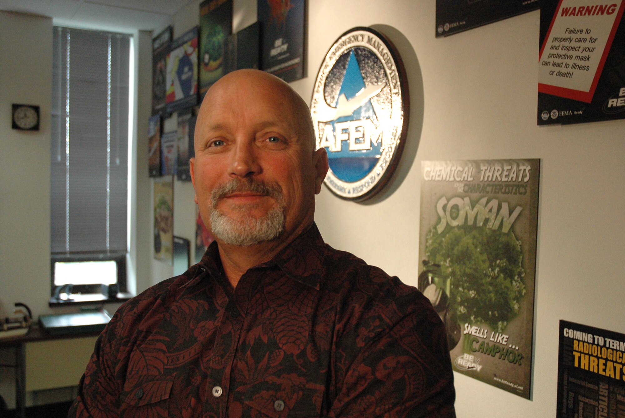 Sam Hazzard, the Air Force Emergency Management education and training section lead, was selected as the Federal Government Distance Learning Association's 2014 Pioneer Award winner. The award recognizes “an individual for demonstrating initiative and leadership in the development and implementation of distance learning in the federal government,” according to the association’s website. (U.S. Air Force photo/John Burt)