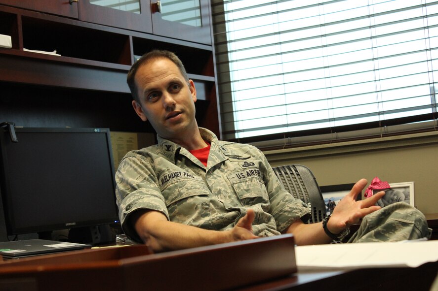The Air Reserve Personnel Center welcomed their new vice commander, Col. Sean R. McElhaney Pahia, here June 23, 2014, on Buckley Air Force Base, Colo. (U.S. Air Force photo/Master Sgt. Christian Michael) 