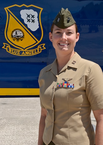 The U.S. Navy Flight Demonstration Squadron, the Blue Angels, announced the officers selected for the 2015 demonstration team July 22, 2014, including Capt. Katie A. Higgins, a naval aviator with Marine Aerial Refueler Transport Squadron 252. Higgins, 27, of Annapolis, Md., is a 2008 graduate of the U.S. Naval Academy. 