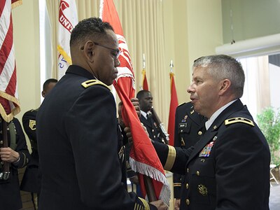 On July 24, 2014, Brigadier General C. David Turner assumed command of the U.S. Army Corps of Engineers, S. Atlantic Division in a ceremony in Atlanta. 

Shown here is BG Turner receiving the command flag from MG Todd T. Semonite, Deputy Commander of USACE. We welcome BG Turner to the South Atlantic Division.