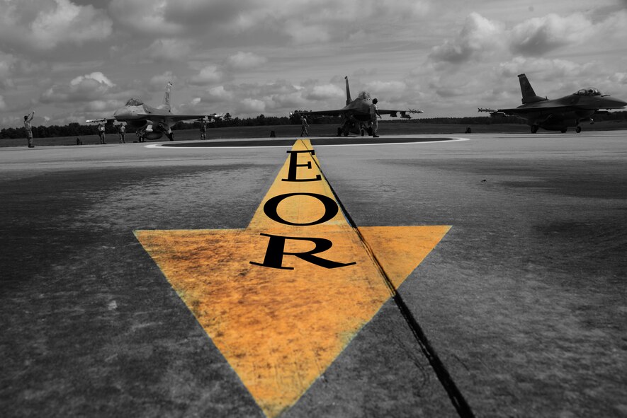 Before aircraft take-off from Shaw Air Force Base, S.C. Airmen from the 20th Maintenance Group arm the missiles and perform a final function check and inspection to ensure there are no in-flight problems.  While tactical aircraft maintainers and load crew members ensure all missiles are attached correctly and there are no piece from the aircraft are missing or broken, pilots check control functions in the cockpit. (U.S. Air Force photo illustration by Airman 1st Class Michael A. Cossaboom/Released)