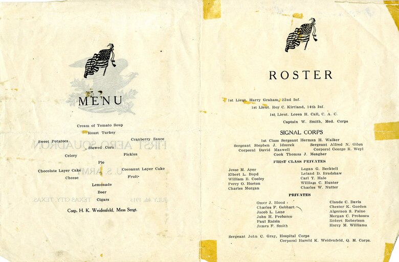 Independence Day Menu First Aero Squadron National Museum Of The United States Air Force Display