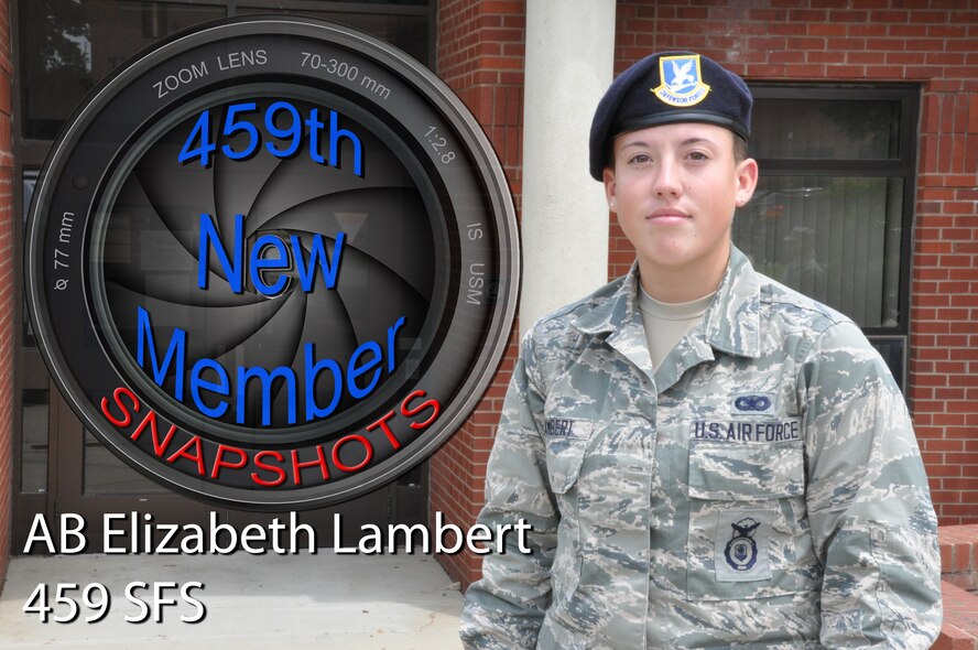 Airman Elizabeth Lambert, 459th Security Forces Squadron, poses for a picture at Joint Base Andrews, Md., July 19, 2014. Lambert is from Fredericksburg, Va., and is a new addition to the 459th Air Refueling Wing. (U.S Air Force photo/ Staff Sgt. Brent Skeen)