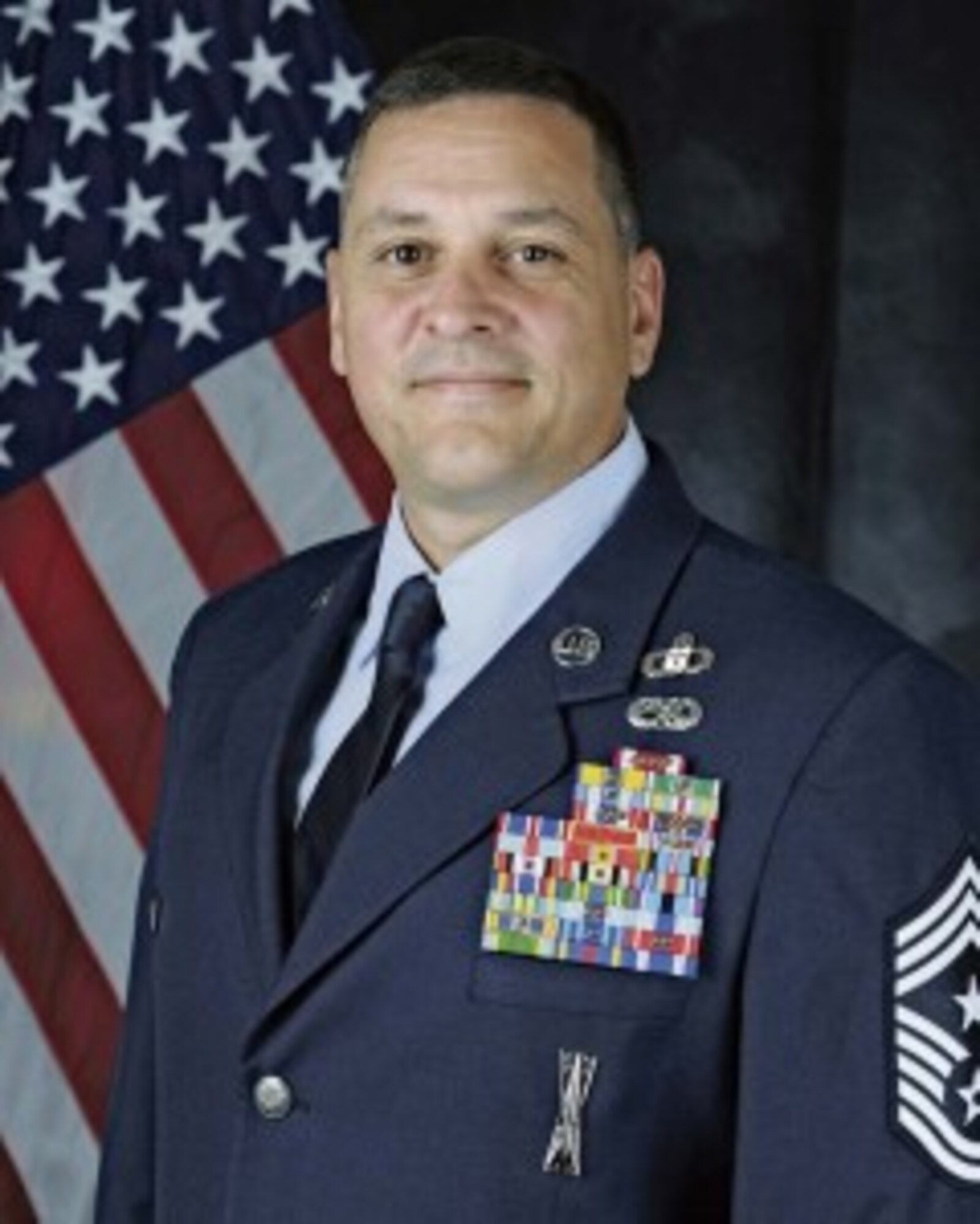 The 435th Air Ground Operations Wing and 435th Air Expeditionary Wing recently welcomed their new command chief, Chief Master Sgt. Samuel T. Simmons. As the command chief, Simmons advises the commander and is responsible for the health and welfare, professional development, training, combat readiness, discipline and effective utilization of the organization’s enlisted personnel. (Courtesy photo)

