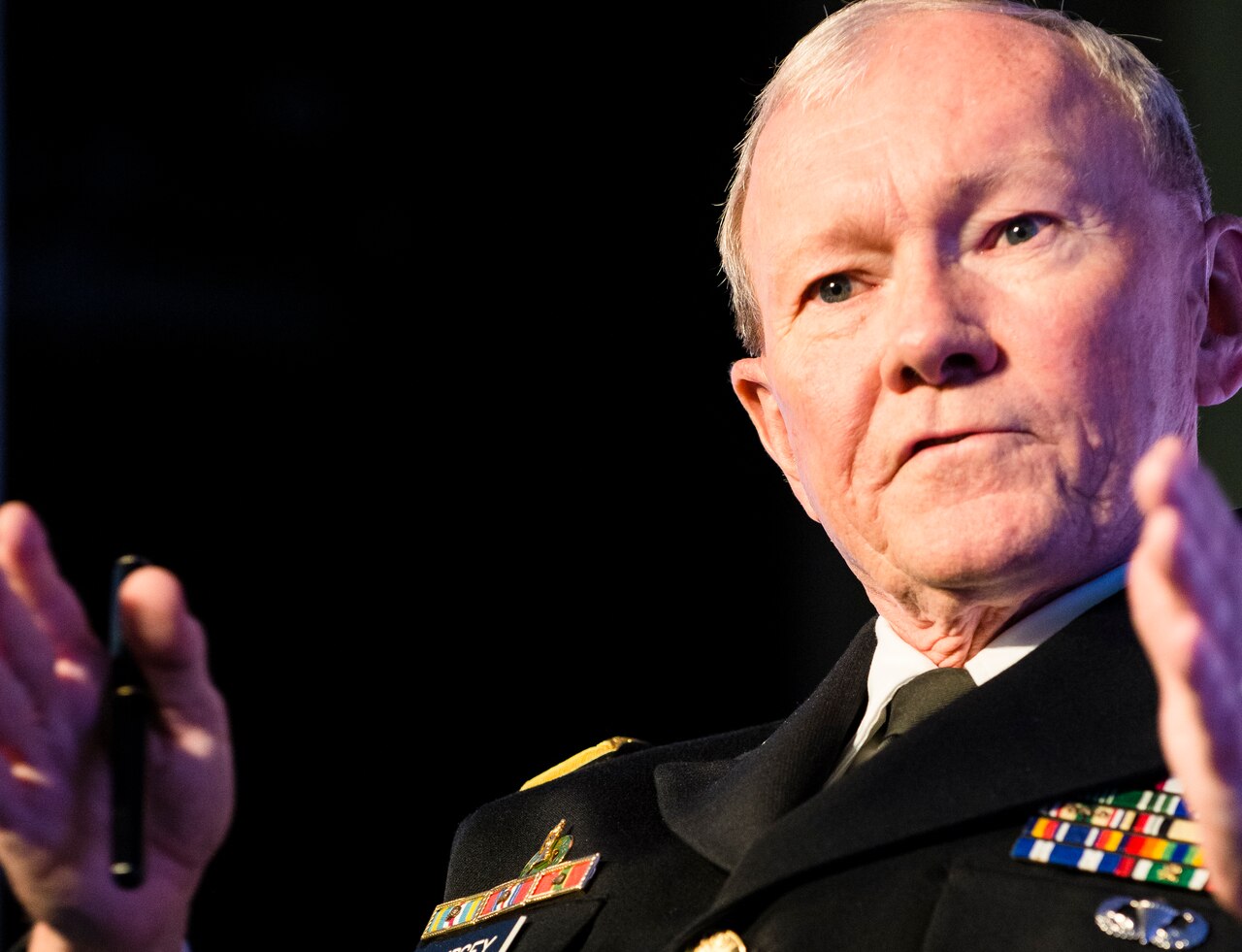 Army Gen. Martin E. Dempsey, chairman of the Joint Chiefs of Staff, addresses the Aspen Security Forum in Aspen, Colo., July 24, 2014. DoD photo by Army Staff Sgt. Sean K. Harp