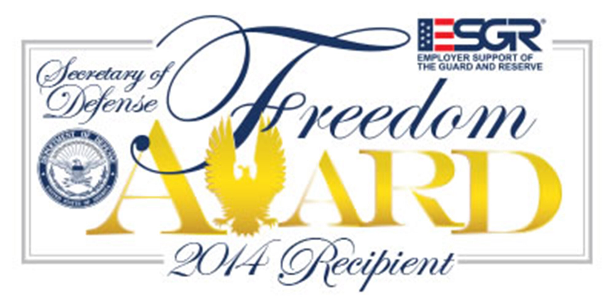 The Freedom Award is the Department's highest recognition given to employers for exceptional support of Guard and Reserve employees. This year's recipients were selected from 2,864 nominations received from Guardsmen and Reservists for going far beyond what the federal law requires to support their military employees. 

