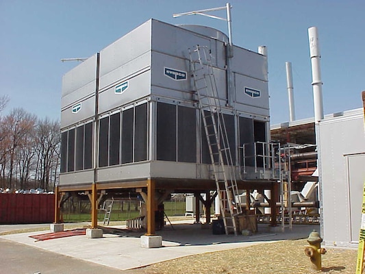 An energy savings performance contract at Aberdeen Proving Ground, Maryland, added a cooling tower to support two 750-ton chillers to operate 24x7x365 in a surety laboratory. The chiller is one element of the project that will help the installation Directorate of Public Works improve overall efficiencies and generate actual savings to the government.