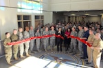 Lt. Gov. Rebecca Kleefisch, with Wisconsin military leadership, cuts the ribbon at the Armed Forces Reserve Center's opening ceremony on Madison's east side on Jan. 7, 2012. The AFRC will house approximately 800 service members from the Wisconsin Army and Air National Guard, as well as the Army, Navy and Marine Corps Reserves.