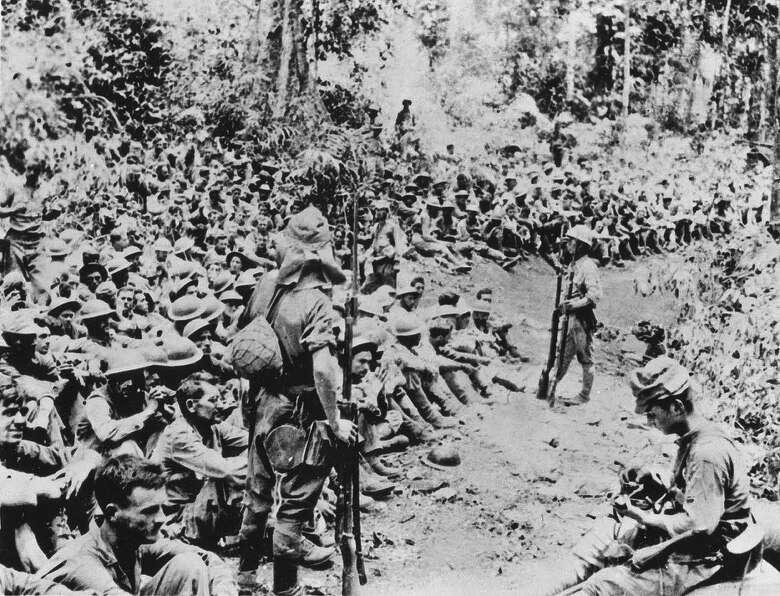 U.S. Soldiers surrendering prior to the start of the Bataan Death March in Cebu, Philippines. (Courtesy Photo)
