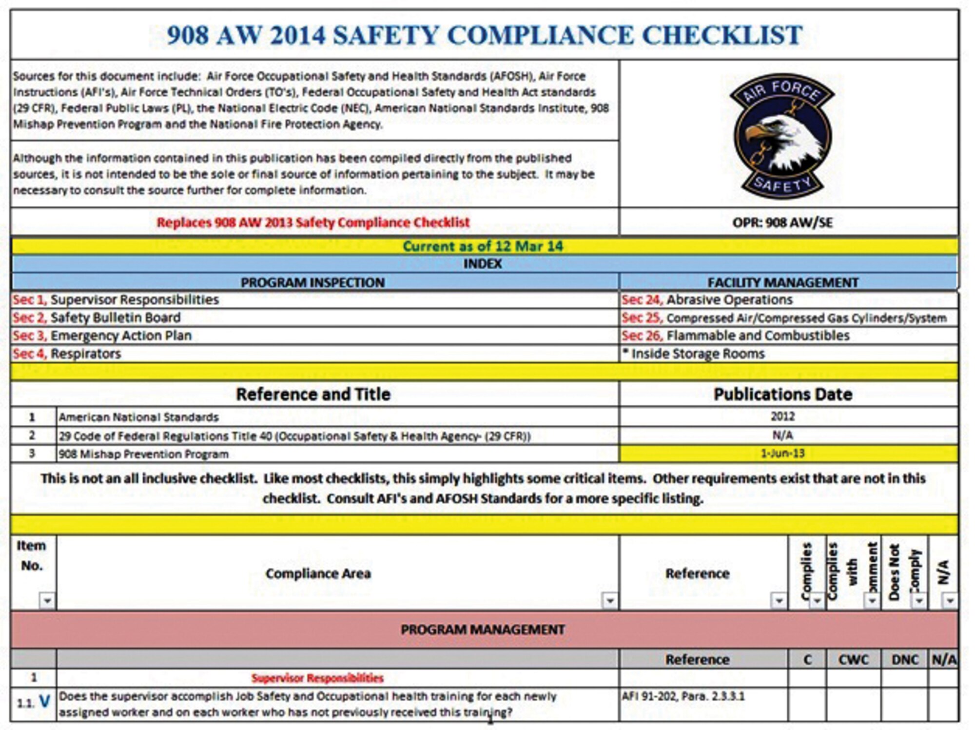 By following a few simple steps you will not only pass your safety inspection but you will be in compliance all year around.