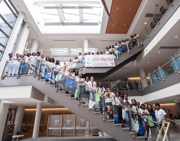 More than 60 Charleston-area students participated in the two-day Girls Day Out Summer Camp July 26, 2014, at the College of Charleston. Girls Day Out Summer Camp inspires, attracts and empowers rising 8th and 9th grade girls to pursue Science, Technology, Engineering and Mathematics majors and careers. (U.S. Navy photo/Joe Bullinger)