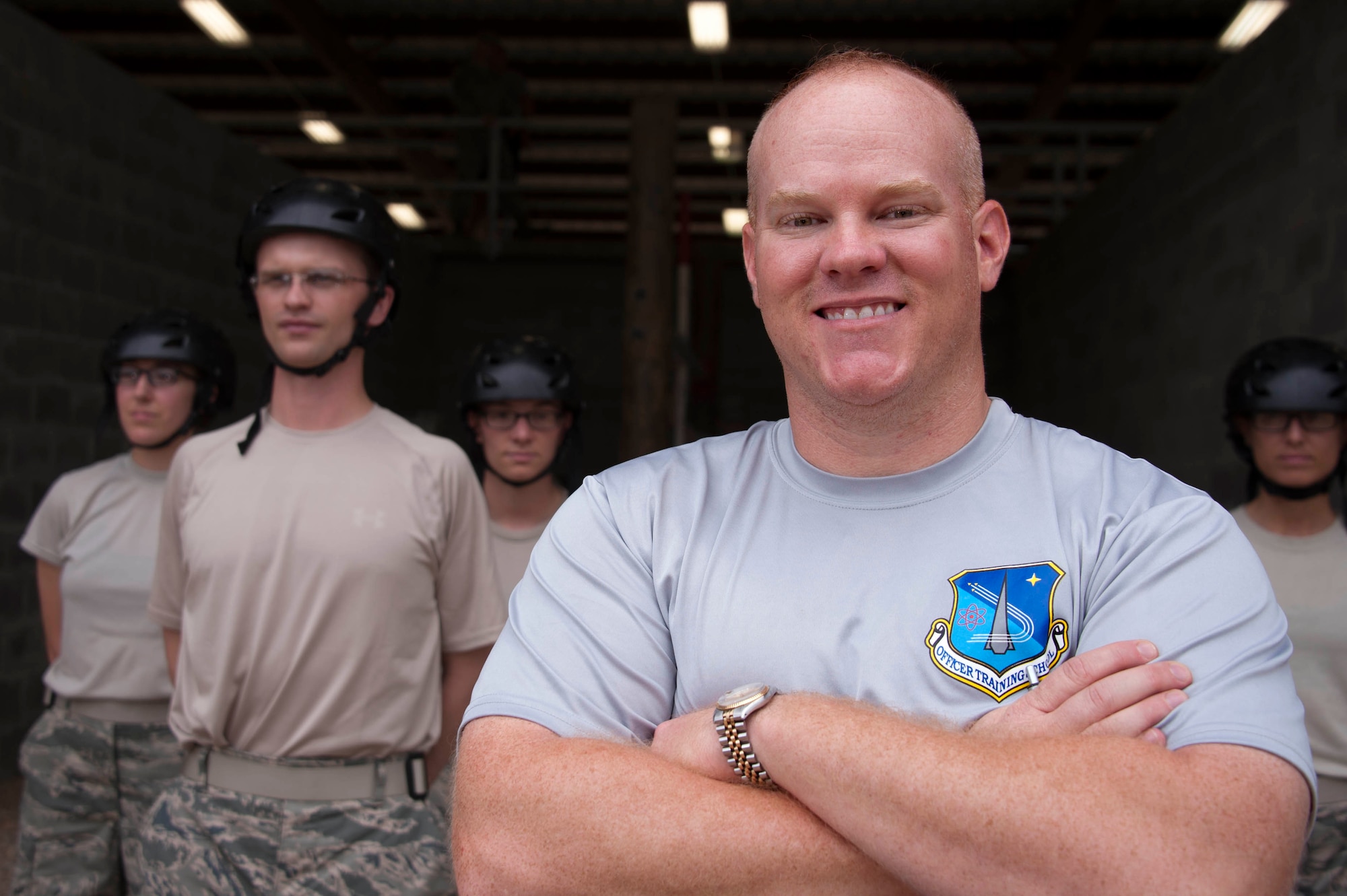 Capt. Brian Walker, 23rd Training Squadron Commissioned Officer Training course instructor, is the first judge advocate to instruct at COT. Walker is an Air Force Reserve member, and owns a law practice in Fort Worth Texas. The school often integrates Reserve and Guard members into their staff to strengthen total force initiatives. (U.S. Air Force photo by Staff Sgt. Natasha Stannard)