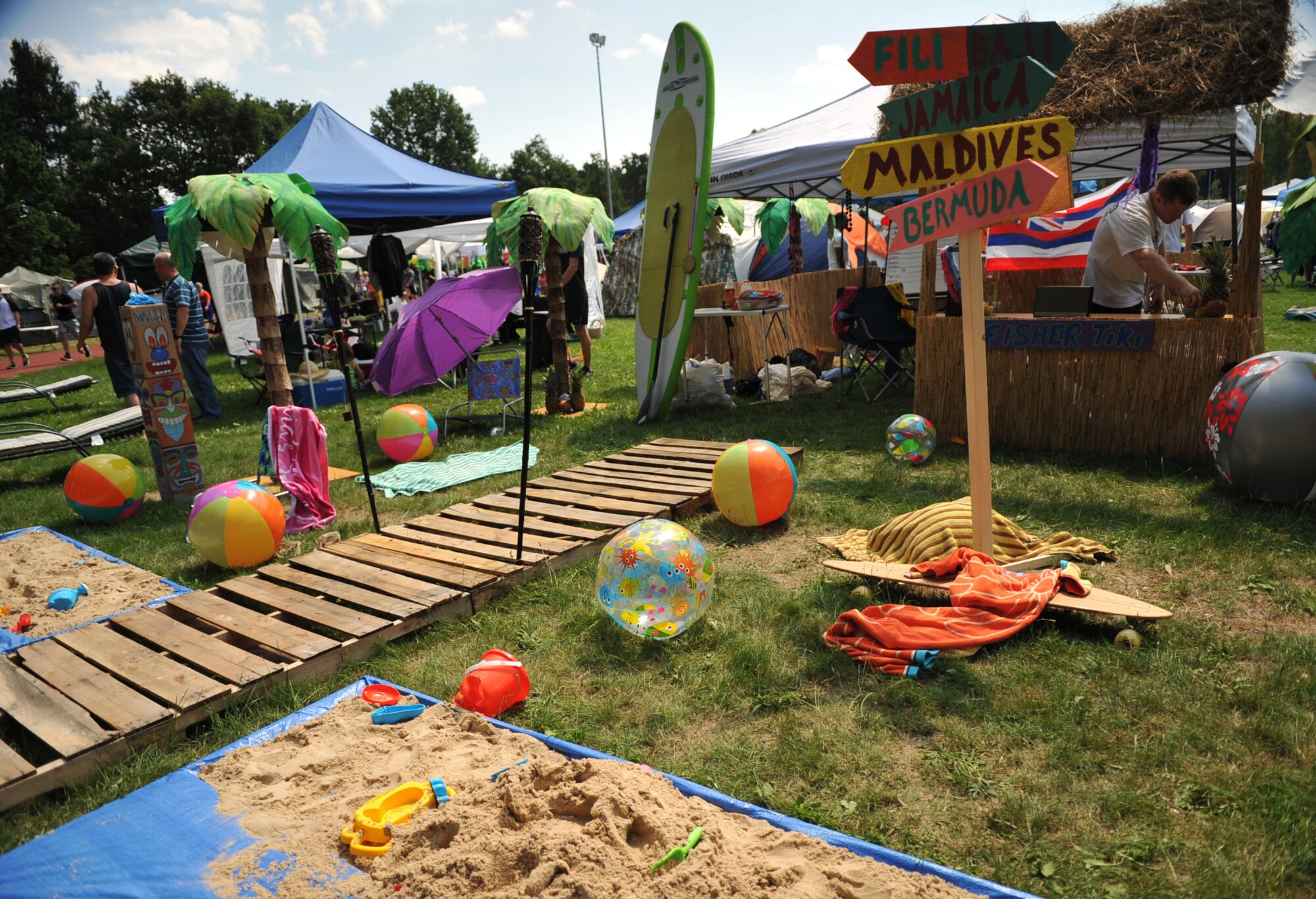 Airmen from the 603rd Air and Space Operations Center went all out for this year’s Viking Challenge, July 25, 2014 at the Pulaski Park track. The fundraising event brought in more than 1,500 participants. (U.S. Air Force photo/Senior Airman Hailey Haux)
