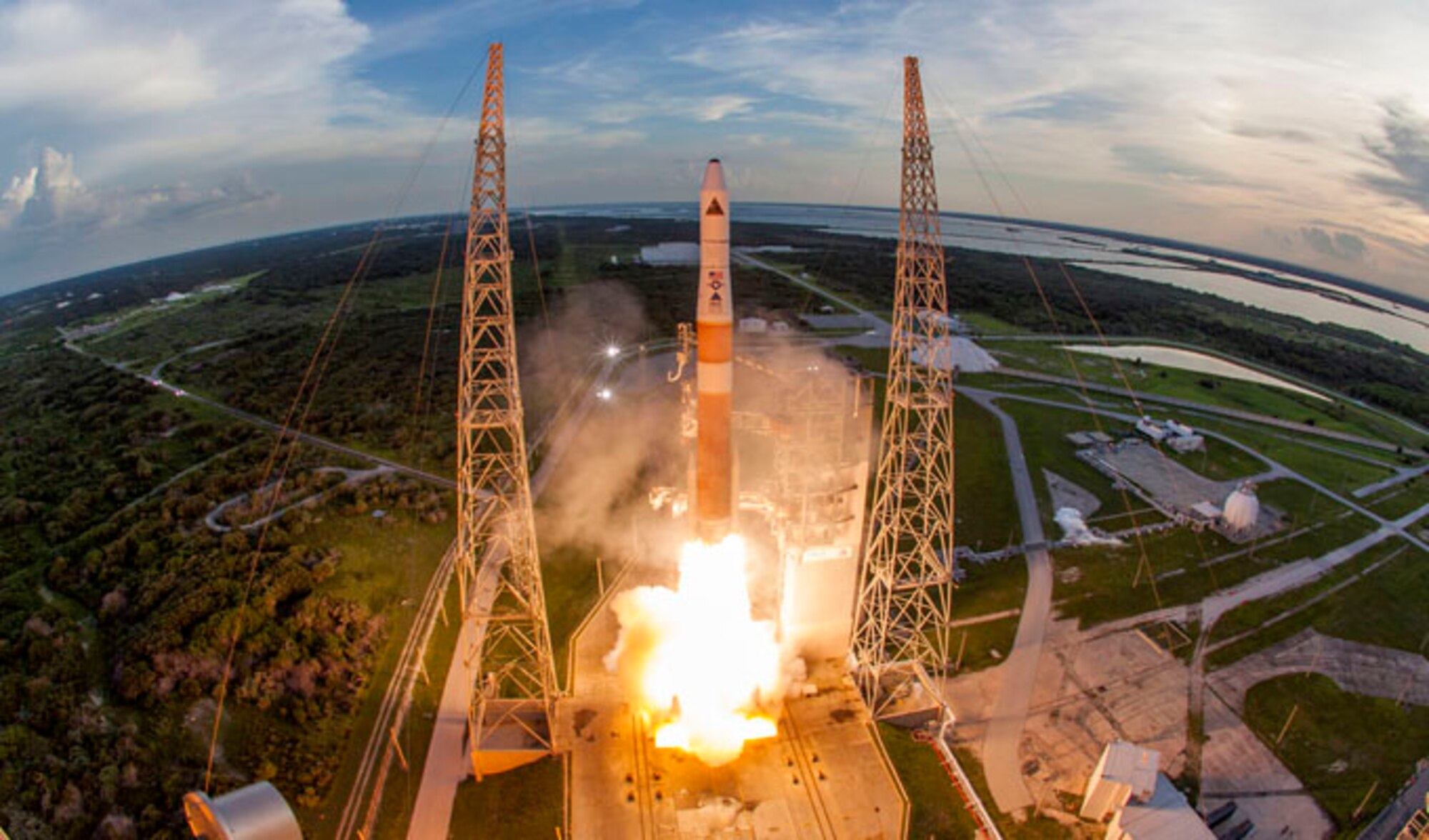 The Automated Navigation and Guidance Experiment for Local Space satellite, an Air Force Research Laboratory experimental satellite, and two Air Force Space Command Geosynchronous Space Situational Awareness Program, or GSSAP, satellites launch July 28, 2014, from Cape Canaveral Air Force Station, Fla. The ANGELS program is managed by the AFRL’s Space Vehicles Directorate, located at Kirtland Air Force Base, N.M. The 45th Space Wing provided launch support for the United Launch Alliance Delta IV vehicle, including weather forecasts, launch and range operations, security, safety, and public affairs. (Courtesy photo/United Launch Alliance)