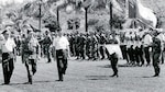 Air Force Brig. Gen. Robert Neitz troops the line during his time as the adjutant general of the Guam National Guard.