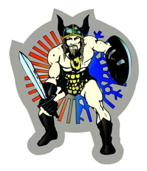 Sven the Warrior of the North with gray outline reformatted using Adobe Photo Shop CS4 for higher resolution. (U.S. Air Force graphic reformatted by Staff Sgt. Luis Loza Gutierrez)
