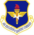 Air Education & Training Command (AETC) Shield (Color), U.S. Air Force graphic. In accordance with Chapter 3 of AFI 84-105, commercial reproduction of this emblem is NOT permitted without the permission of the proponent organizational/unit commander.