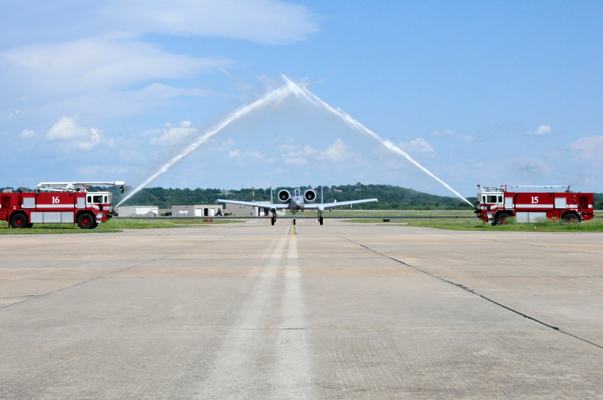 Col. Brian T. Burger, 188th Operations Group commander, conducted his ceremonial fini (final) training flight in the A-10C Thunderbolt II “Warthog” (Tail No. 646) May 15, 2014, at Ebbing Air National Guard Base, Fort Smith, Arkansas. Burger has flown the Warthog longer than any 188th pilot. The last two A-10s depart Fort Smith June 7, 2014, as the 188th transitions from a fighter mission to an intelligence, reconnaissance and surveillance/ remotely piloted aircraft mission. (U.S. Air National Guard photo by Tech Sgt. Josh Lewis/Released)