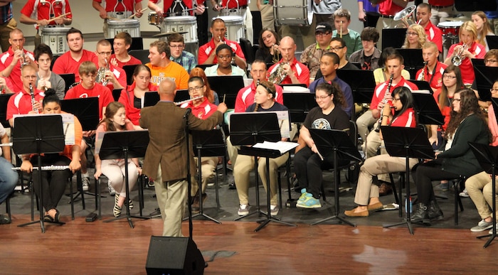 Marine Corps Quantico Band performs with Elyria High School band