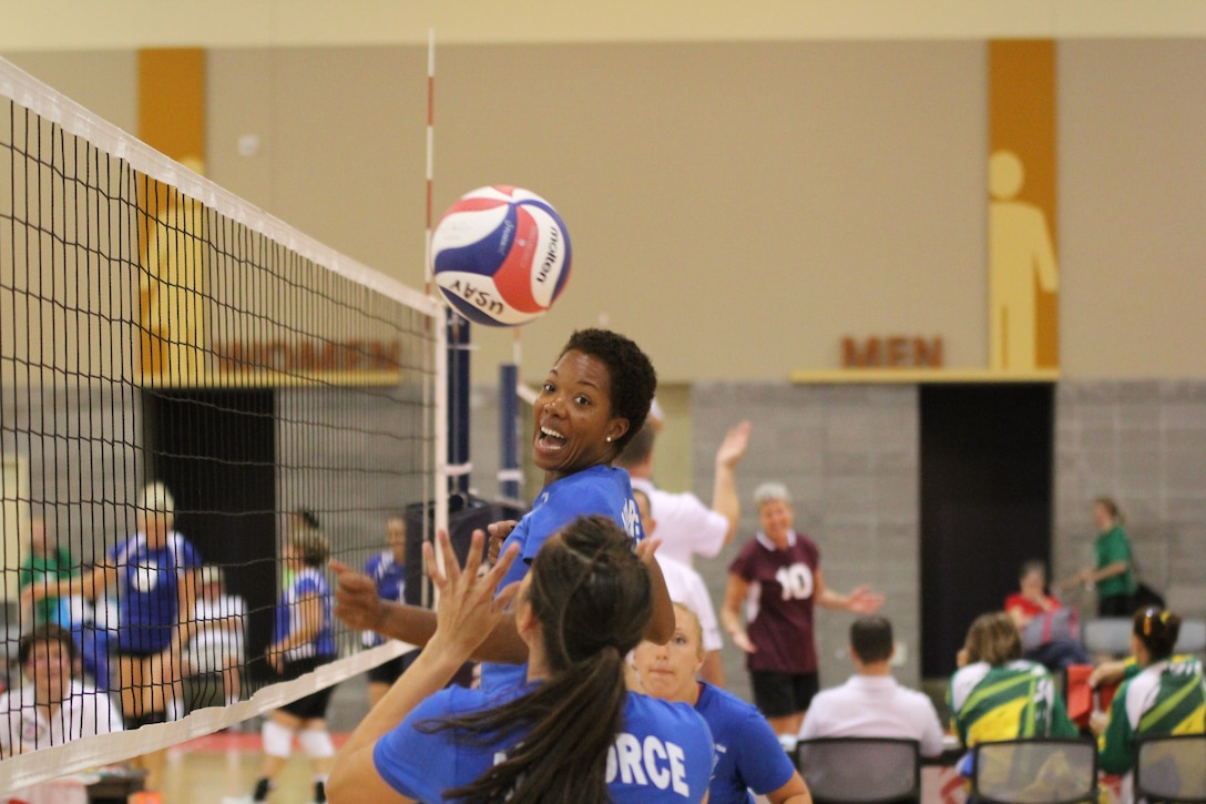 SSgt Shermika Harris (JB Langley-Eustis, VA) getting ready for the spike
