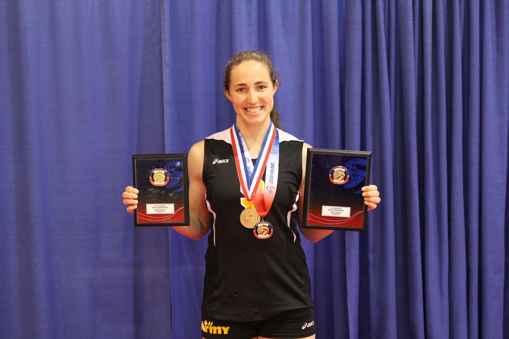 In addition to leading her team to Armed Forces and Nationals Gold, Army's CPT Jamie Pecha (Ft. Bragg, NC) was selected to All-Tournament Team and named the tournament MVP.
