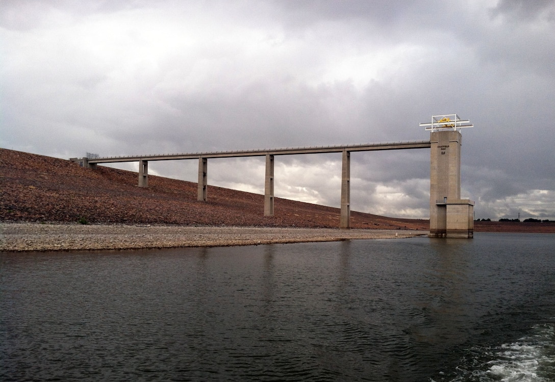 Chatfield Dam was the second of three dams built to reduce flooding risks in the Denver area. Located southwest of Denver on the South Platte River, construction of the dam was begun in 1967 and was completed in 1975. The dam measures approximately 13,136 feet in length with a maximum height of 147 feet from the streambed to the top of the dam.