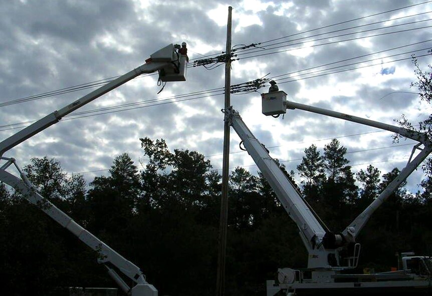 The 796th Civil Engineer Squadron electricians are responsible for more than 1,400 miles of power lines and maintaining power for Eglin Air Force Base, three airfields and the entire range complex. (Courtesy photo)