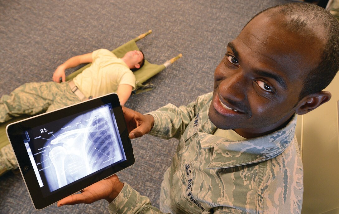 WRIGHT-PATTERSON AIR FORCE BASE, Ohio - Senior Airman Christopher Andrews, 445th Aeromedical Staging Squadron professional services radiology technician, is the 445th Airlift Wing June Spotlight Performer. (U.S. Air Force photo/Tech. Sgt. Frank Oliver)