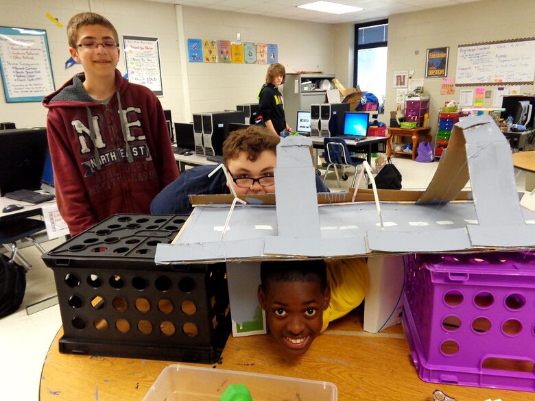Keishon Skinner takes part in the Gateway to Technology program at Sedgefield Middle School, which develops hands-on STEM curricula for students. Skinner entered a bridge building competition through the program to learn more about STEM.
