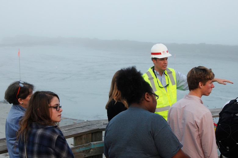 The Water Use Law class from the College of Charleston came to visit the Folly Beach Shore Protection Project to learn about the details and different issues the project had had, because that was the nature of their course. The students learned about the project at the town hall and then visited the project site.