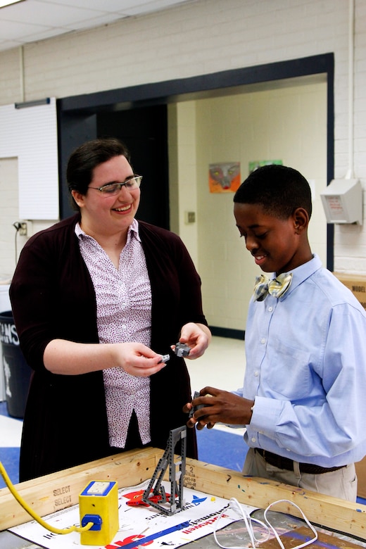 Keishon Skinner takes part in the Gateway to Technology program at Sedgefield Middle School, which develops hands-on STEM curricula for students. Skinner entered a bridge building competition through the program to learn more about STEM.