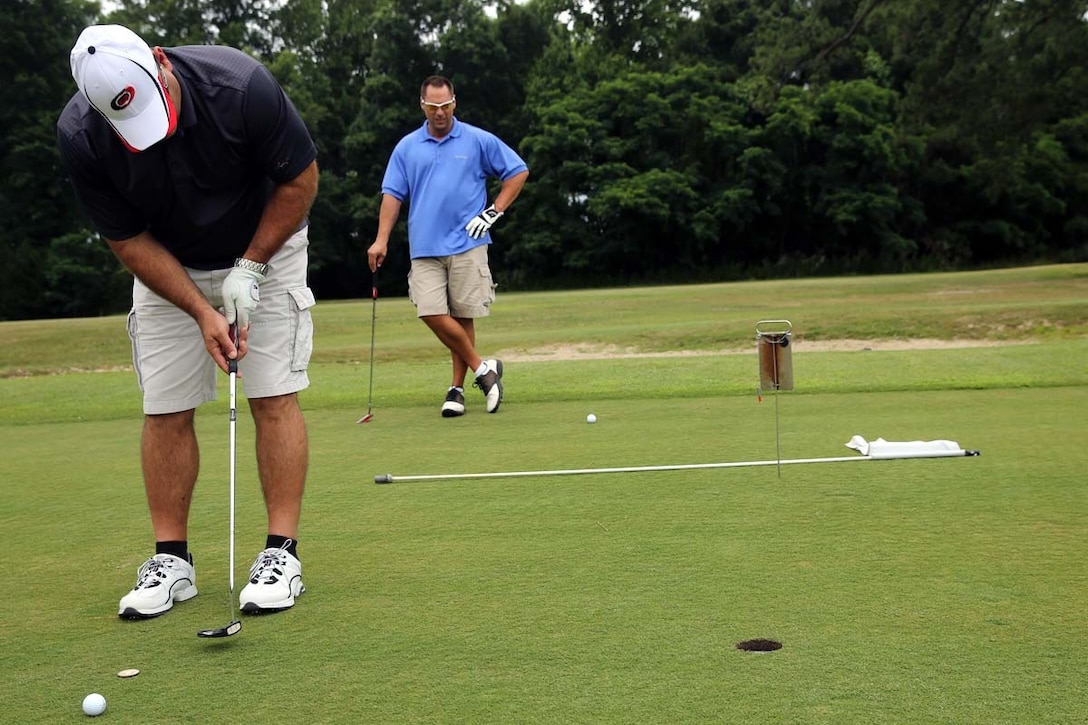 Sergeants Major Golf Tournament chips back onto the Cherry Point greens