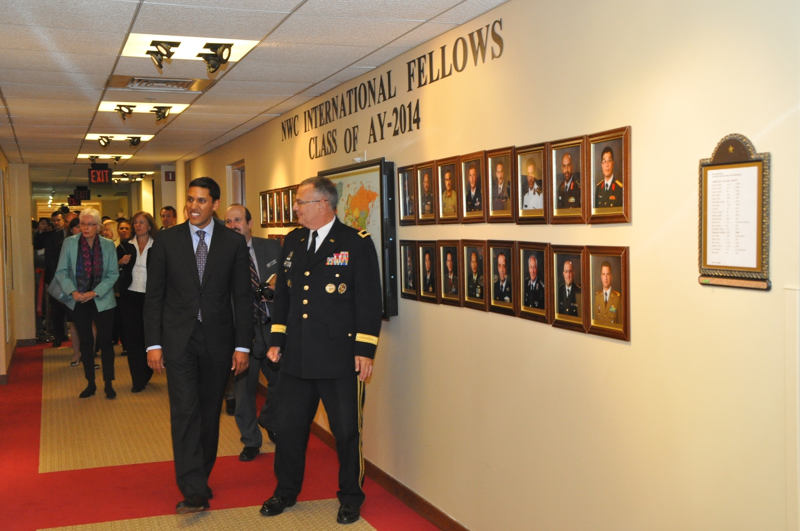 USAID Administrator Rajiv Shah dedicates the new USAID Corridor at NDU's National War College.