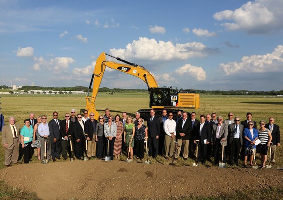 DAYTON, Ohio -- Donors to the Expanding the Legacy campaign attended the fourth building groundbreaking ceremony on June 3, 2014. The 224,000 square foot building is privately financed by the Air Force Museum Foundation, Inc., a nonprofit organization chartered to assist in the development and expansion of the museum’s facilities. (U.S. Air Force photo by Don Popp)