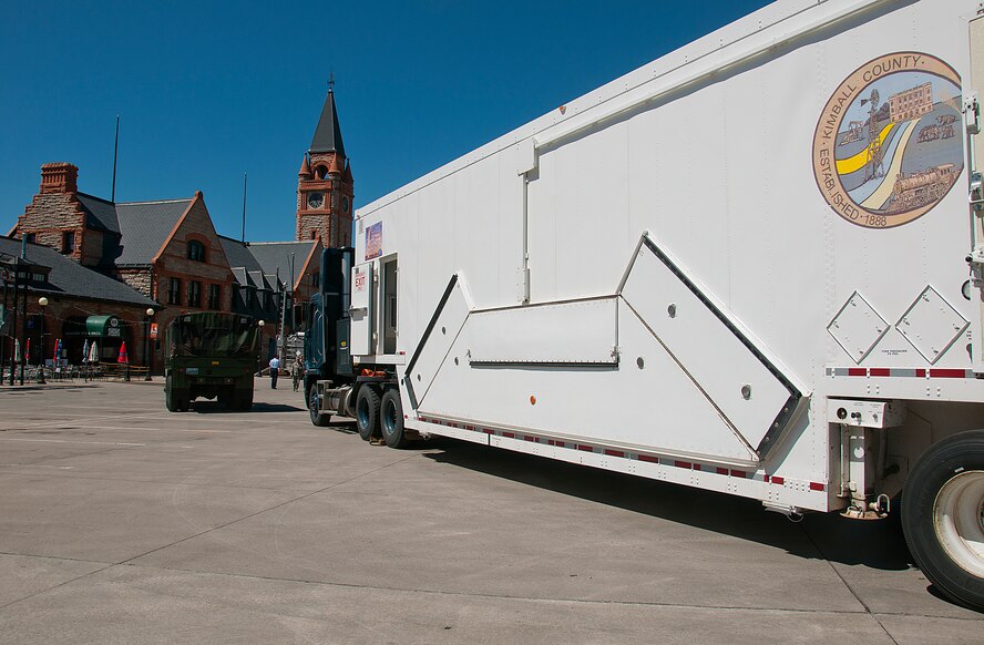 140531-F-HM052-048 A Payload transporter stands in the center of the Cheyenne Depot May 31 during the Armed Forces Day event. The transporter was one of the many vehicles Warren Airmen displayed for the local populace. (U.S. Air Force photo by 2nd Lt. Christen Ornella)