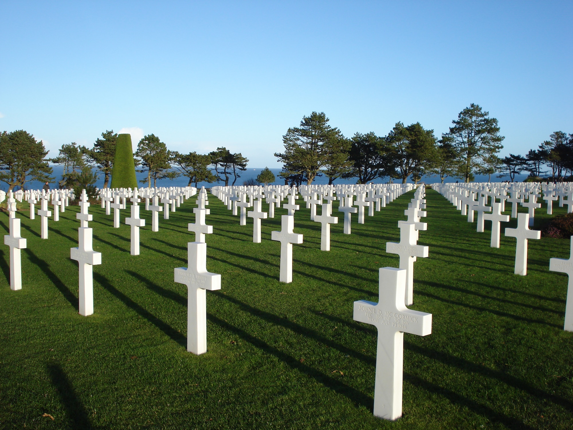 More than 9,000 military members are buried in the Normandy American Cemetery and Memorial in France. There are an additional 1,557 names inscribed on the Walls of the Missing in the memorial garden. (Courtesy photo/Capt. Laura Balch/Released)