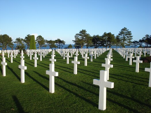 More than 9,000 military members are buried in the Normandy American Cemetery and Memorial in France. There are an additional 1,557 names inscribed on the Walls of the Missing in the memorial garden. (Courtesy photo/Capt. Laura Balch/Released)