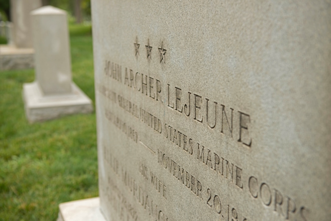 Lt. Gen. John A. Lejeune, 13th commandant of the Marine Corps, is one of many legendary Marines laid to rest within the walls of the Arlington National Cemetery. The cemetery commemorates its 150th anniversary June 15, 2014. Arlington has a rich history of homage for those who served.