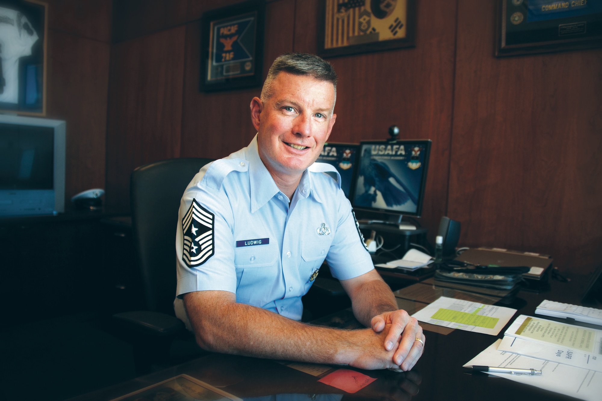 Chief Master Sgt. Stephen Ludwig in September 2013. (U.S. Air Force Photo/Carol Lawrence)