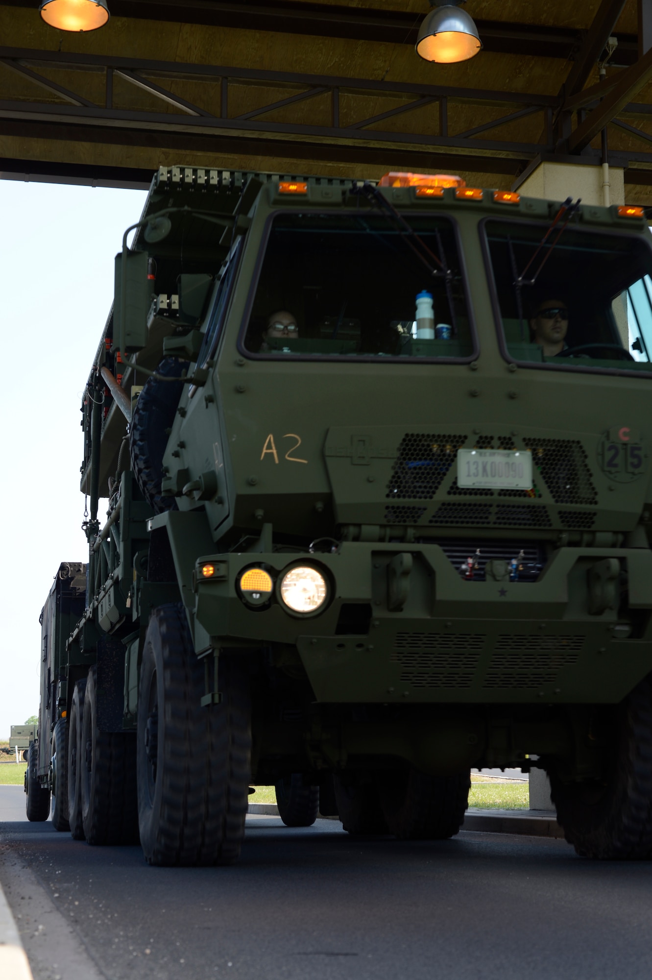 A 606th Air Control Squadron convoy departs Spangdahlem Air Base, Germany, June 2, 2014, to U.S. Air Force Aviation Detachment, Poland, for a planned aviation rotation. The 606th ACS will be supporting the Av-Det as well as participating in exercise Baltic Operations 2014. (U.S. Air Force photo by Staff Sgt. Christopher Ruano/Released)