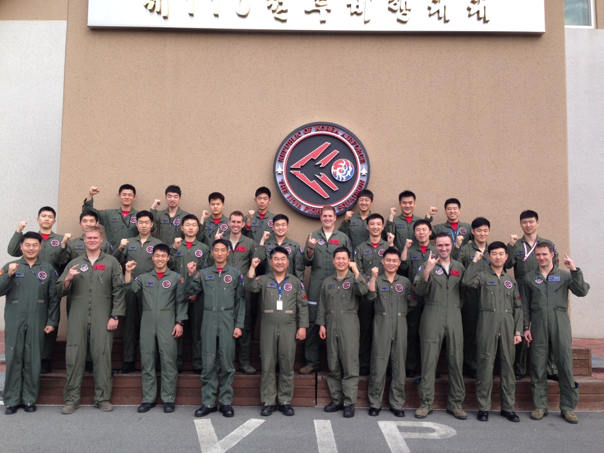 The 36th Fighter Squadron at Osan Air Base, Republic of Korea, had the Buddy Wing exchange program with the 110th FS at Daegu Air Base in May. The Buddy Wing exchange is intended to enhance the partnership between the United States and ROKAF. (Courtesy Photo)