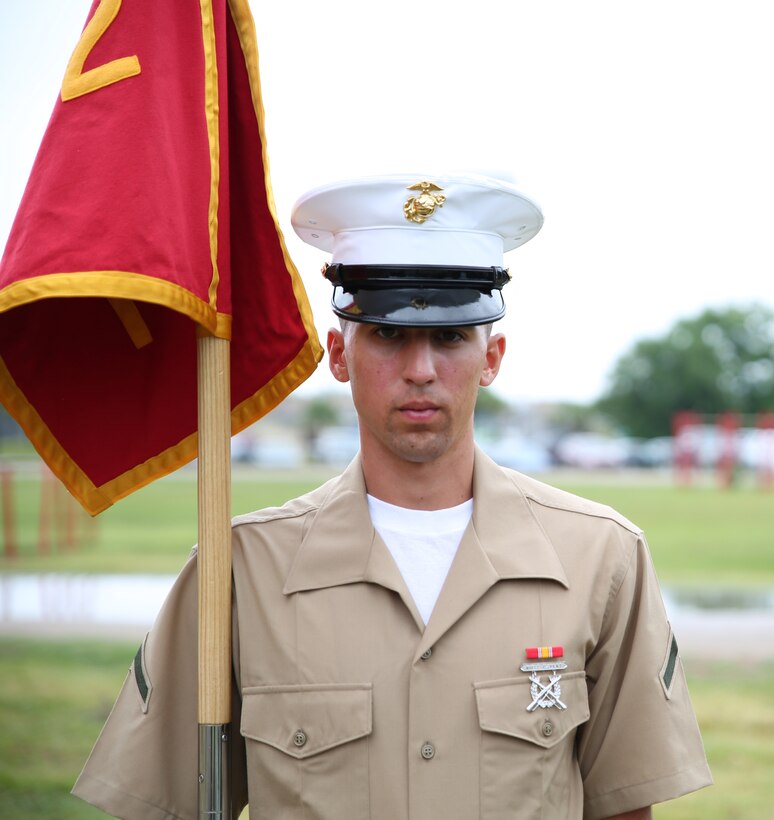 MARINE CORPS RECRUIT DEPOT PARRIS ISLAND, S.C. - Pfc. David A. Narvaez, the platoon honor graduate for 2042, graduated recruit training, June 6, 2014. Narvaez, a Tampa, Fla. native, was recruited by Staff Sgt. Davon Butler, a recruiter from Marine Corps Recruiting Sub Station Melbourne, Recruiting Station Orlando. Recruit training signifies the transformation of a civilian to a United States Marine. Upon graduation, the newly-minted Marines will receive 10 days of leave before attending the School of Infantry East, Camp Gieger, N.C. The Marines will be trained in basic infantry skills and ensure that the Marines are combat-ready. (U.S. Marine Corps Photo by Cpl. Stanley Cao)