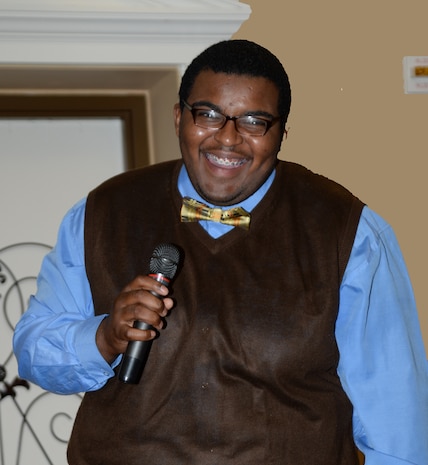 Town and Country restaurant was the scene for the more than 40 tear-filled faces, who listened as Othellious Cato, recited his oration, "A Warrior's Prayer: The Courage of our Servicemen."

Retirees and other attendees, at the monthly Retiree Breakfast, sat in total silence as Cato, a 2014 graduate of Westover High School, Albany, Georgia, guest speaker and orator, delivered a monologue, which he wrote in honor of the country's servicemen and women.

"I came to use this speech to show the proper honor and respect to those who have served to ensure our safety," the young man said. "I think that it's very important to show gratitude to those Marines, to let them know that we respect them and that we remember them for their service."
